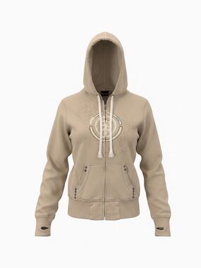 Element Women's Taupe Zip Hoodie with Embroidered Chest Logo